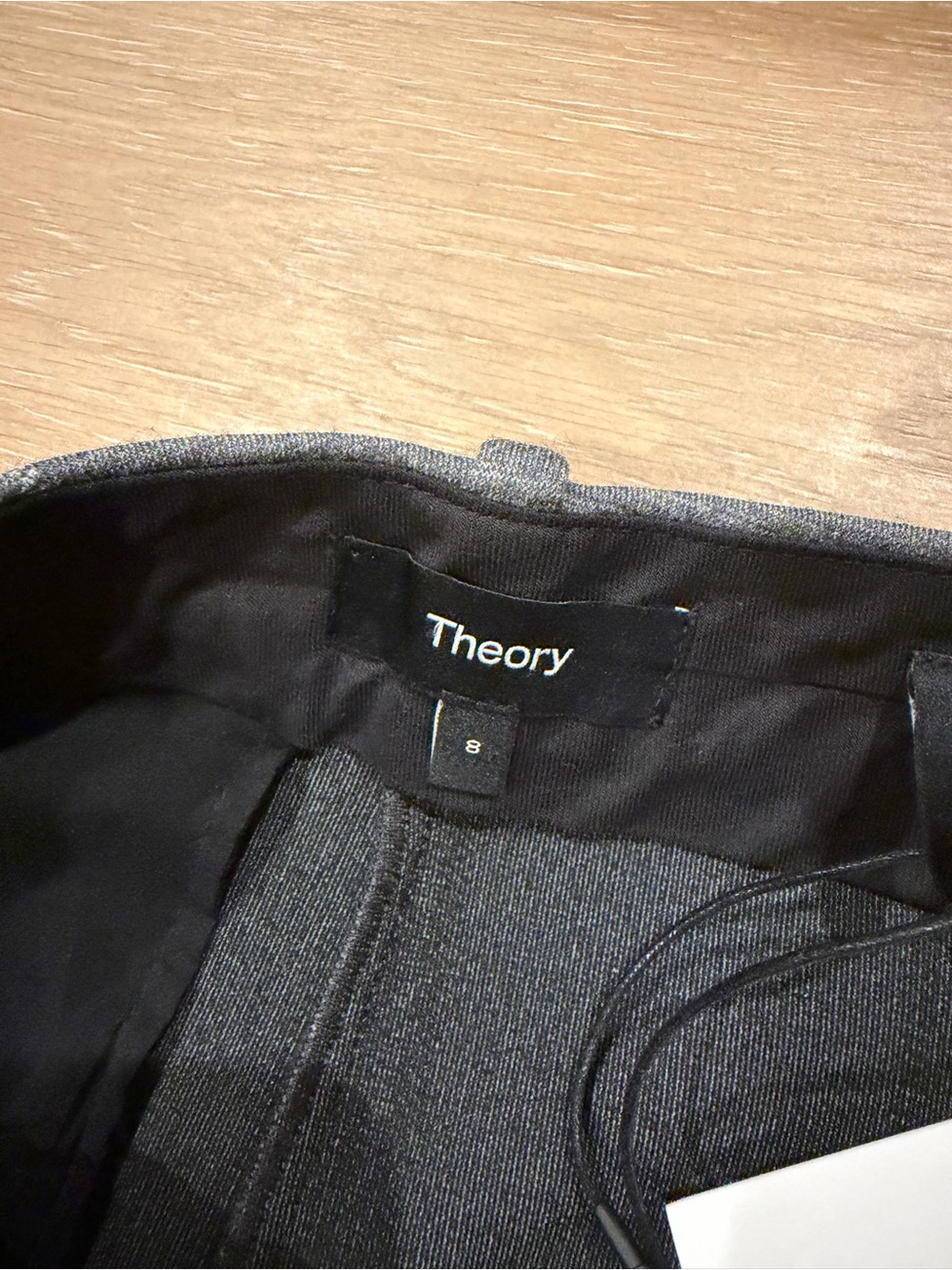 THEORY Terena Grey Multi Reagan Knit Wide Leg Trousers Women’s Size 8 NWT - Picture 5 of 13